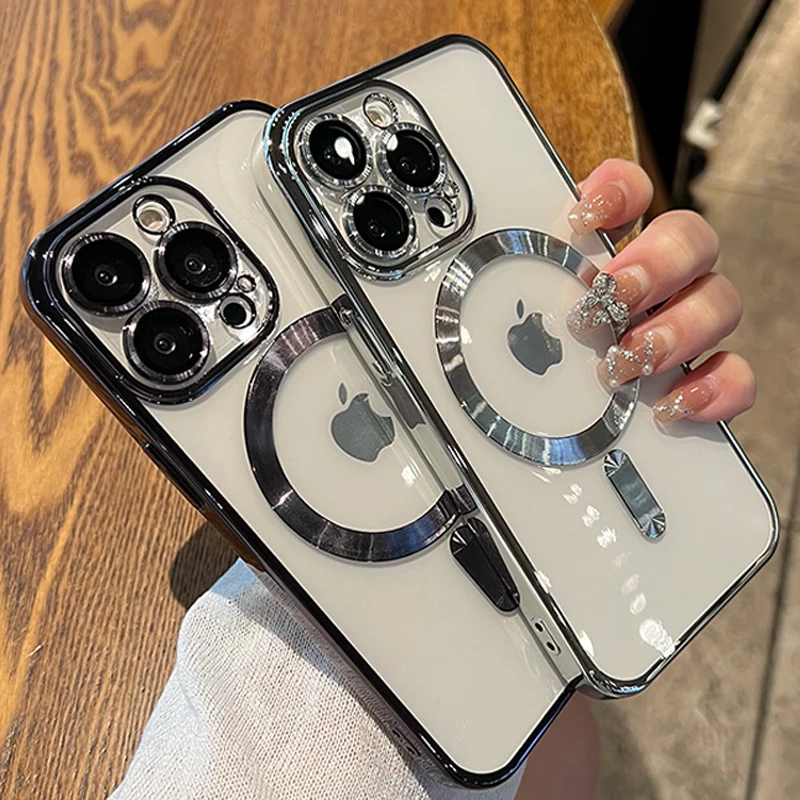 Luxury Plating for Magsafe Case with Camera Lens Protector