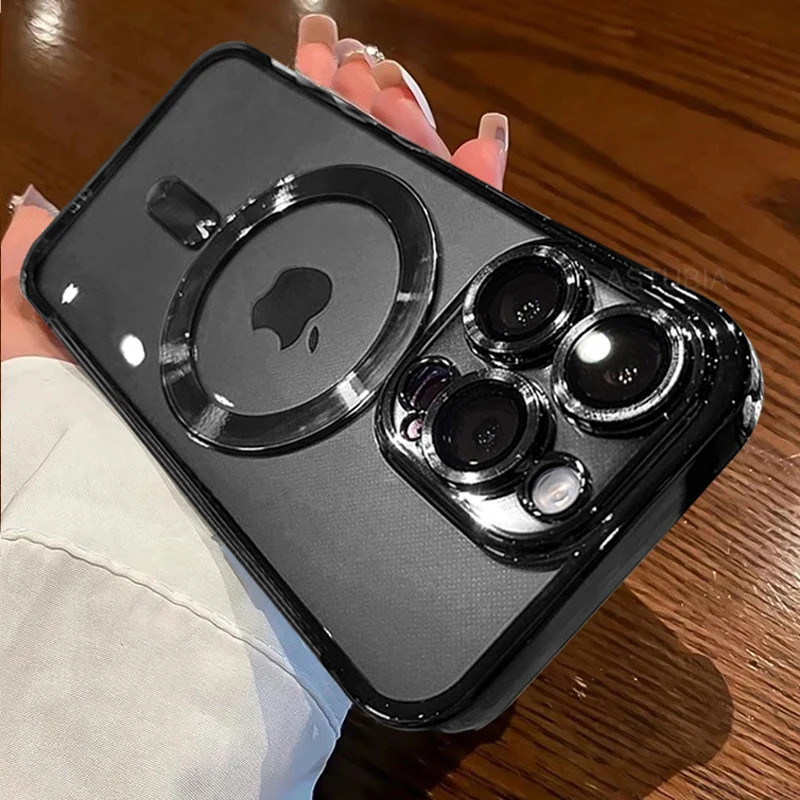 Luxury Plating Magnetic Wireless Charge Clear Case