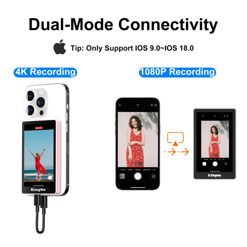 Magnetic Phone Vlog Selfie Monitor Screen, Using Phone Rear Camera