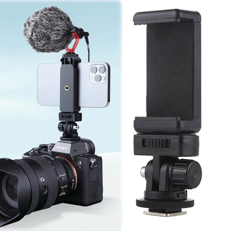 Camera Hot Shoe Phone Holder DSLR Camera