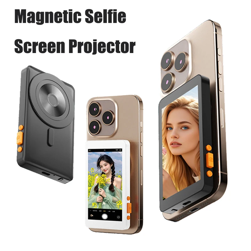 Smartphone Magnetic Monitor Screen Projector Phone Rear Camera Selfie For Vlog Live Stream Video Recording