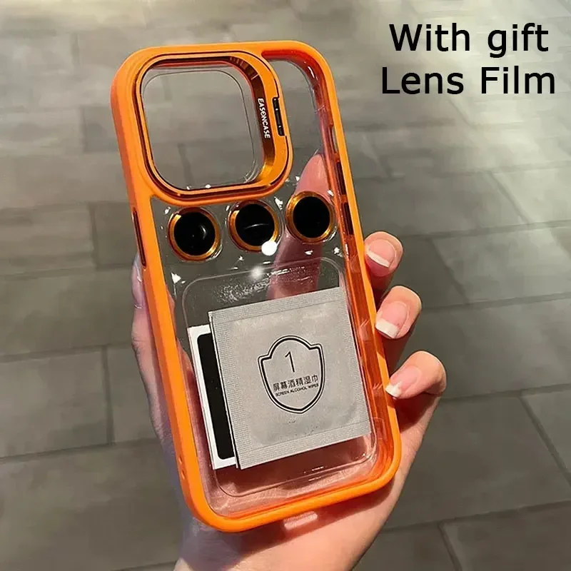 Lens Metal Ring Protector Stand Phone Case