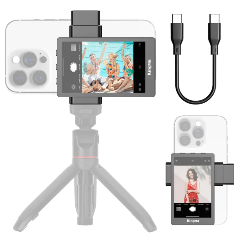 Vlog Selfie Monitor Screen Support 4K Wired Recording Using Phone Rear Camera