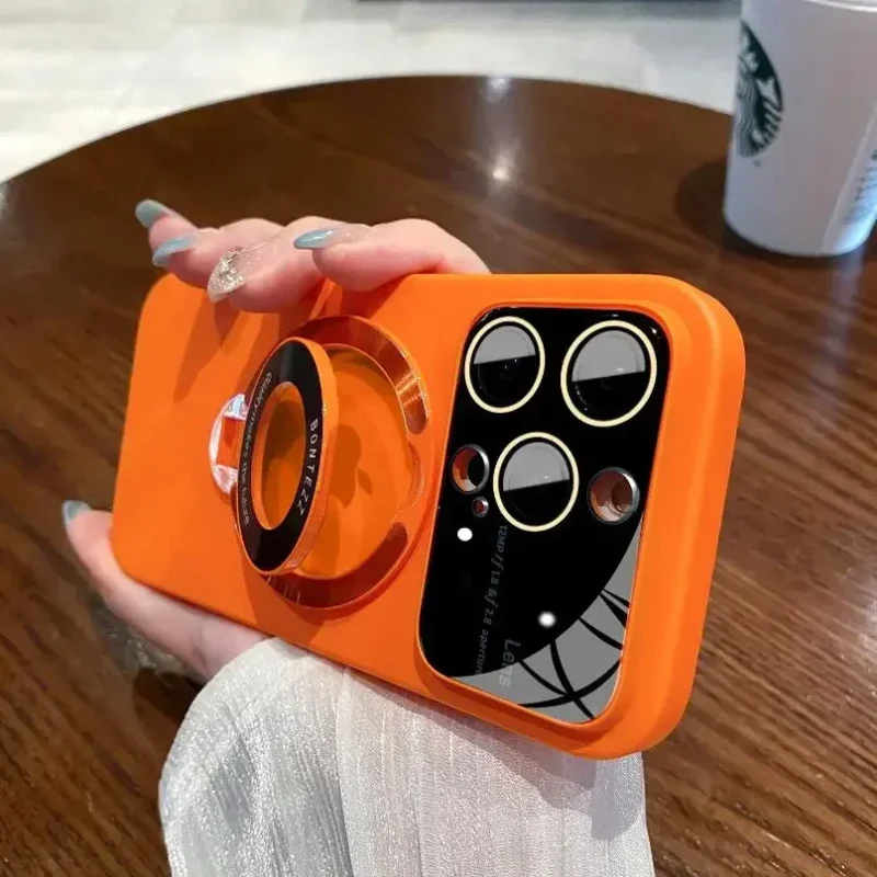 For Mag safe Wireless Charging Luxury Matte PC Ring Case