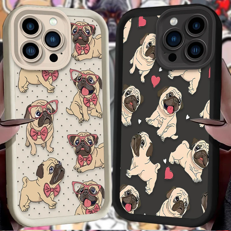 Cute Glasses Pug Dog Case