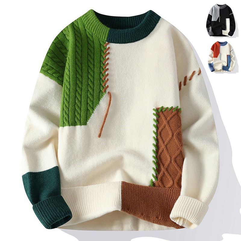 Ins Color block Pullover Sweater