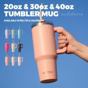 Large Capacity Insulated Tumbler with Handle & Straw