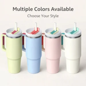 40oz Insulated Tumbler with Handle and Straw Lid