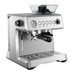 Fully Automatic Espresso Machine with Bean Grinder, 20 Bar