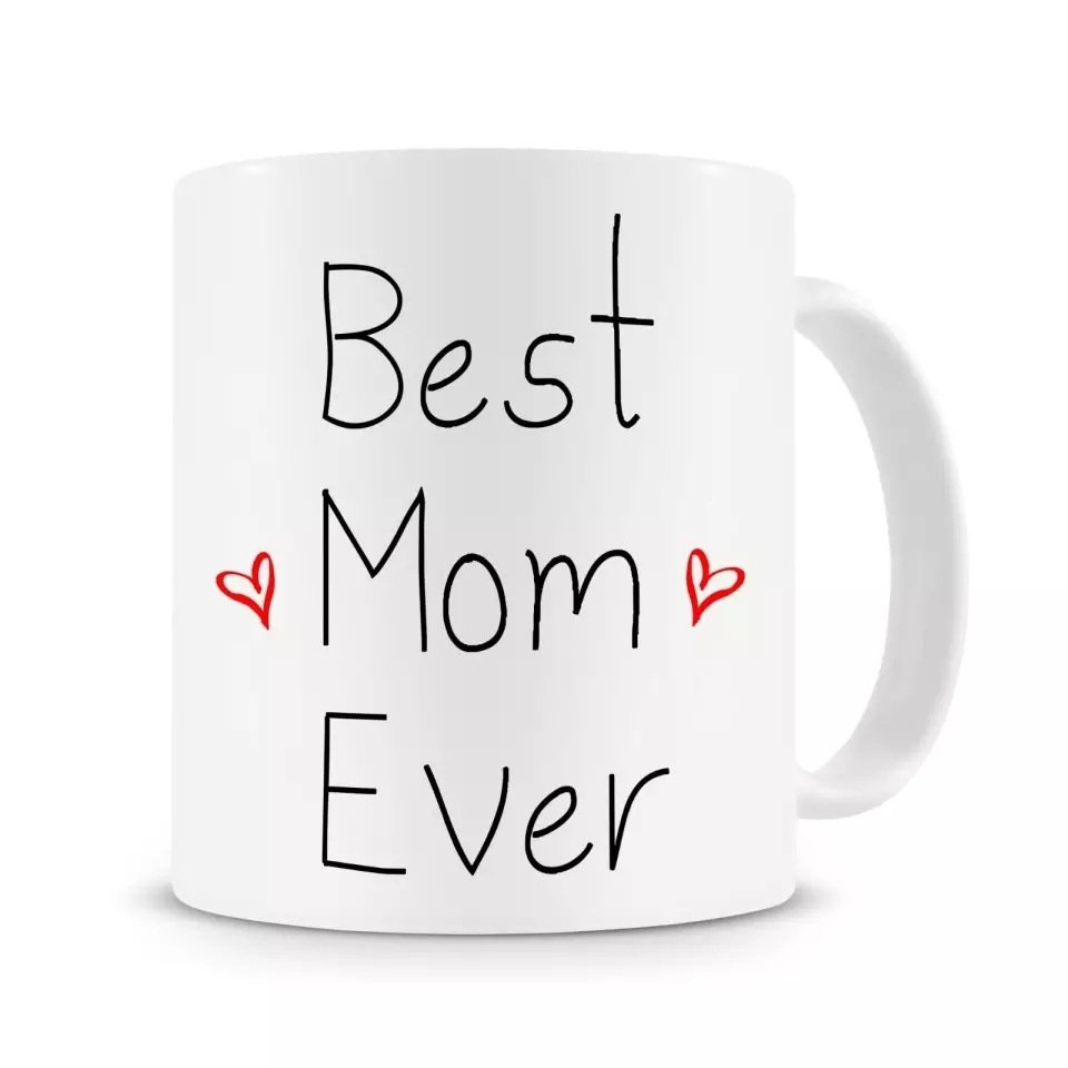 Dasouq "Best Mom Ever" Ceramic Coffee Mug, 320ml, Mother's Day Gift