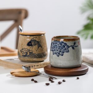 Dasouq Underglaze Hand-Painted Ceramic Coffee Mug