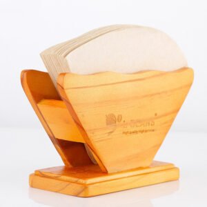 Wooden Coffee Filter Paper Holder, 100-Sheet Capacity