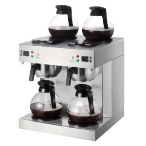 Commercial Dual-Head Coffee Maker, 24 Cup, 4 Carafes