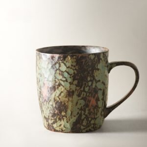 Dasouq Japanese-Style Retro Ceramic Coffee Mug, 350ml, Kiln-Changed Glaze