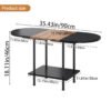 Coffee Table For Living Room Wooden 2 Tier Open Storage Oval Industrial Modern Center Table For Farmhouse Home Office Black Brown